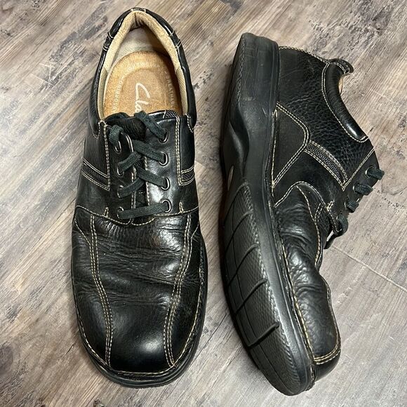 Clarks men's Northfield Casual Lace-Up Oxford Black Oily #82305 - Picture 5 of 9